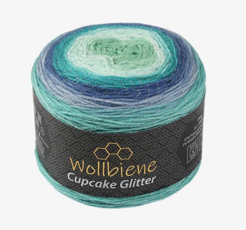 Cupcake Glitter Wollbiene