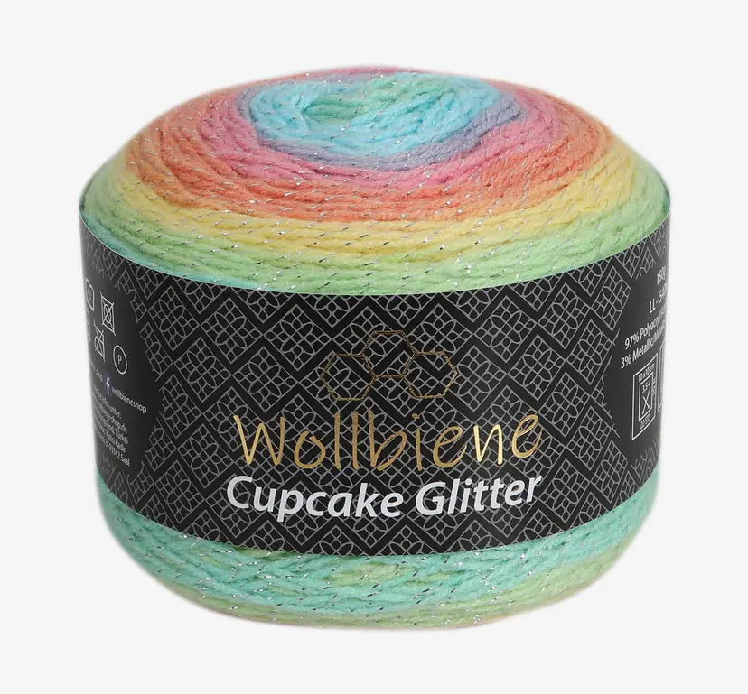 Cupcake Glitter Wollbiene