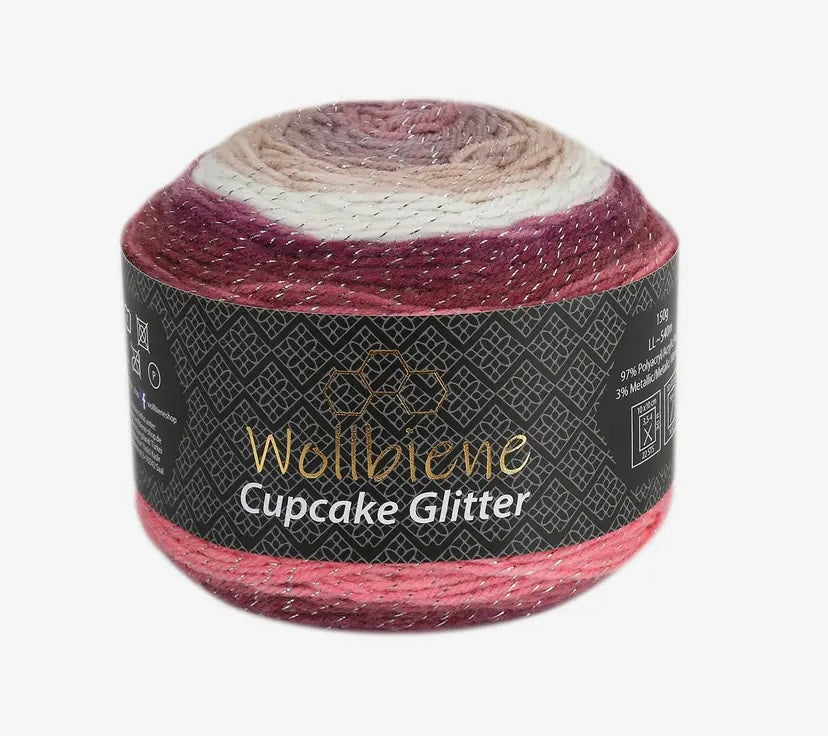 Cupcake Glitter Wollbiene