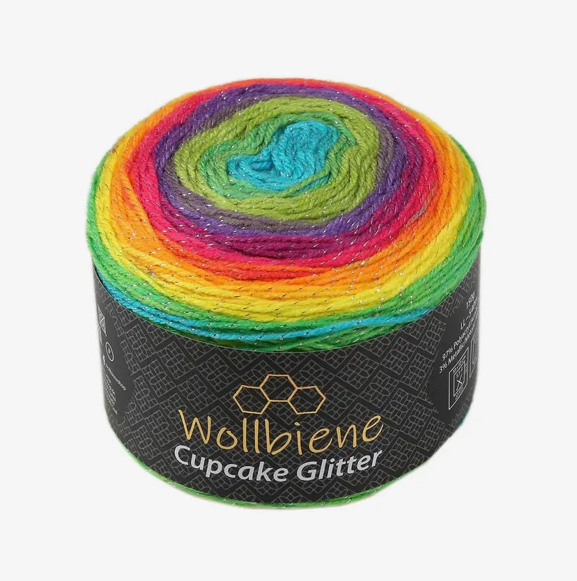 Cupcake Glitter Wollbiene