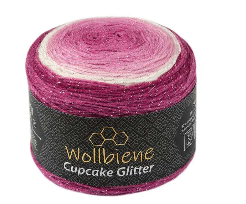 Cupcake Glitter Wollbiene