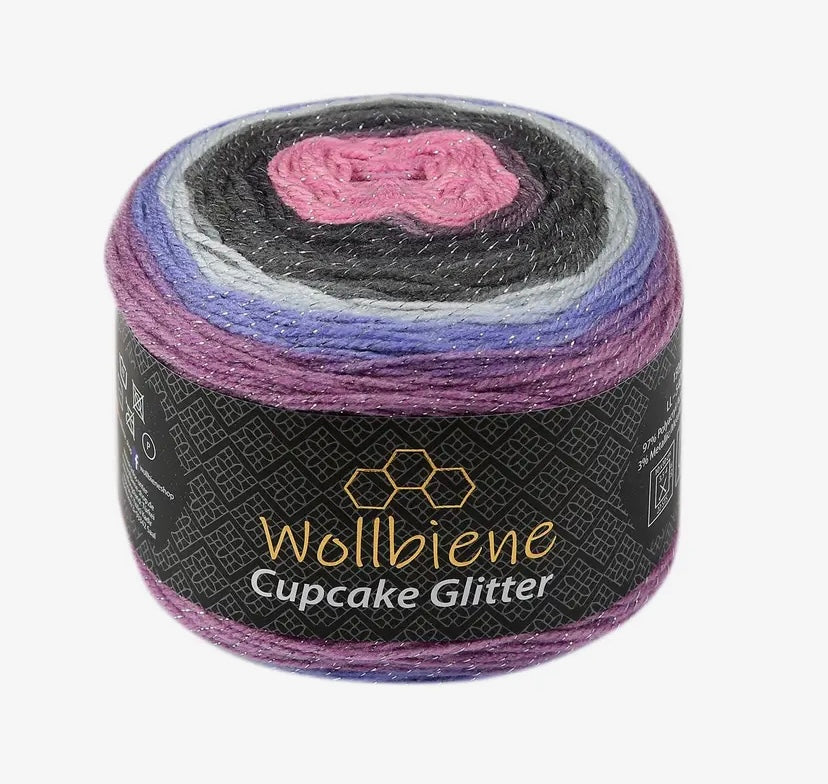 Cupcake Glitter Wollbiene