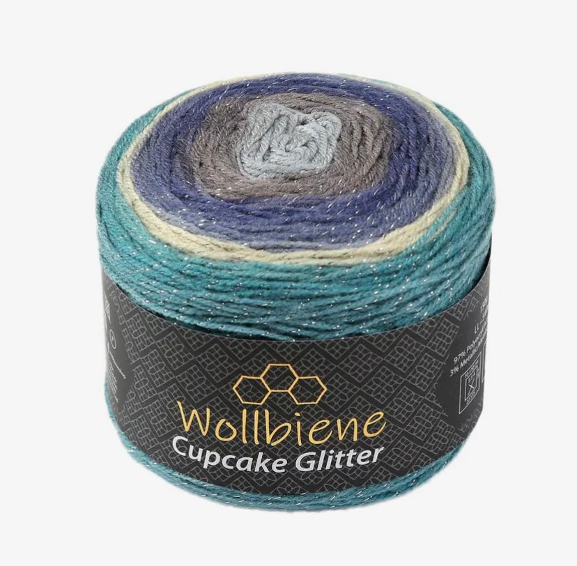 Cupcake Glitter Wollbiene