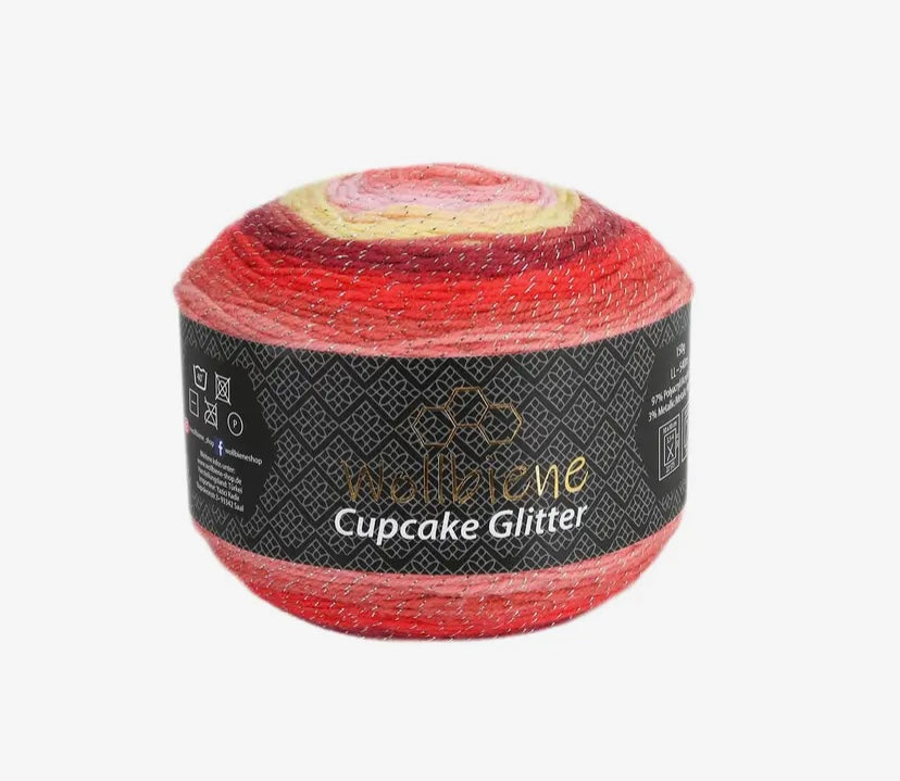 Cupcake Glitter Wollbiene