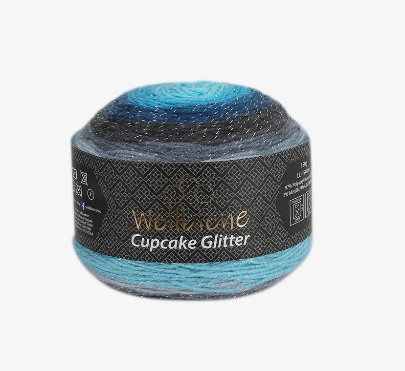 Cupcake Glitter Wollbiene