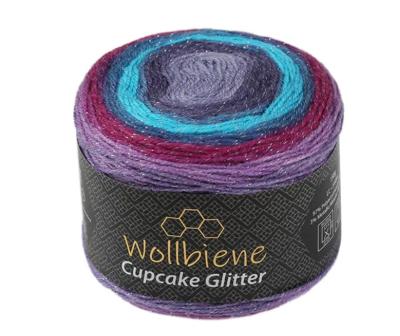 Cupcake Glitter Wollbiene