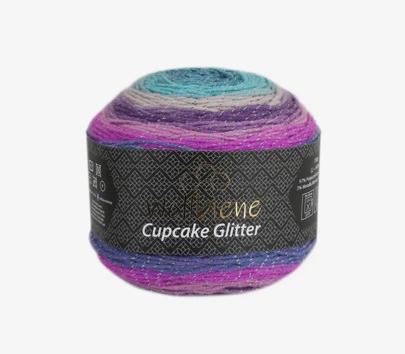 Cupcake Glitter Wollbiene