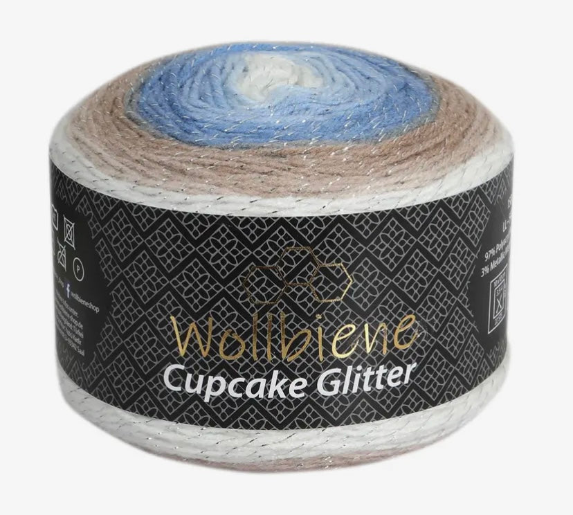 Cupcake Glitter Wollbiene