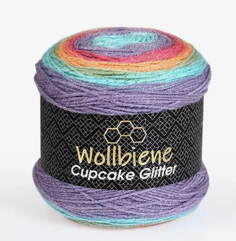 Cupcake Glitter Wollbiene