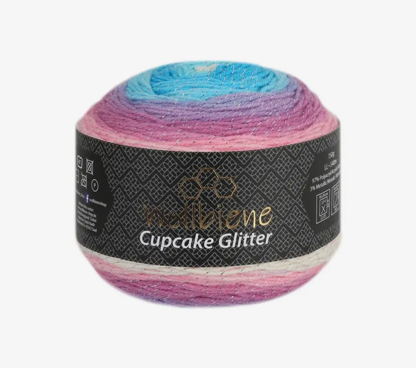 Cupcake Glitter Wollbiene